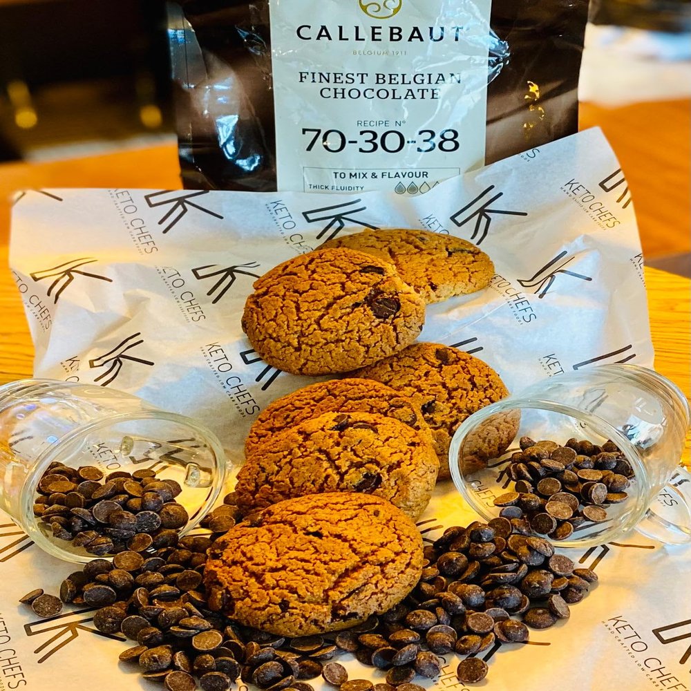 Keto Chefs Low Carb Double Dark Chocolate Chip Cookies x 6-3 Packs 330g each