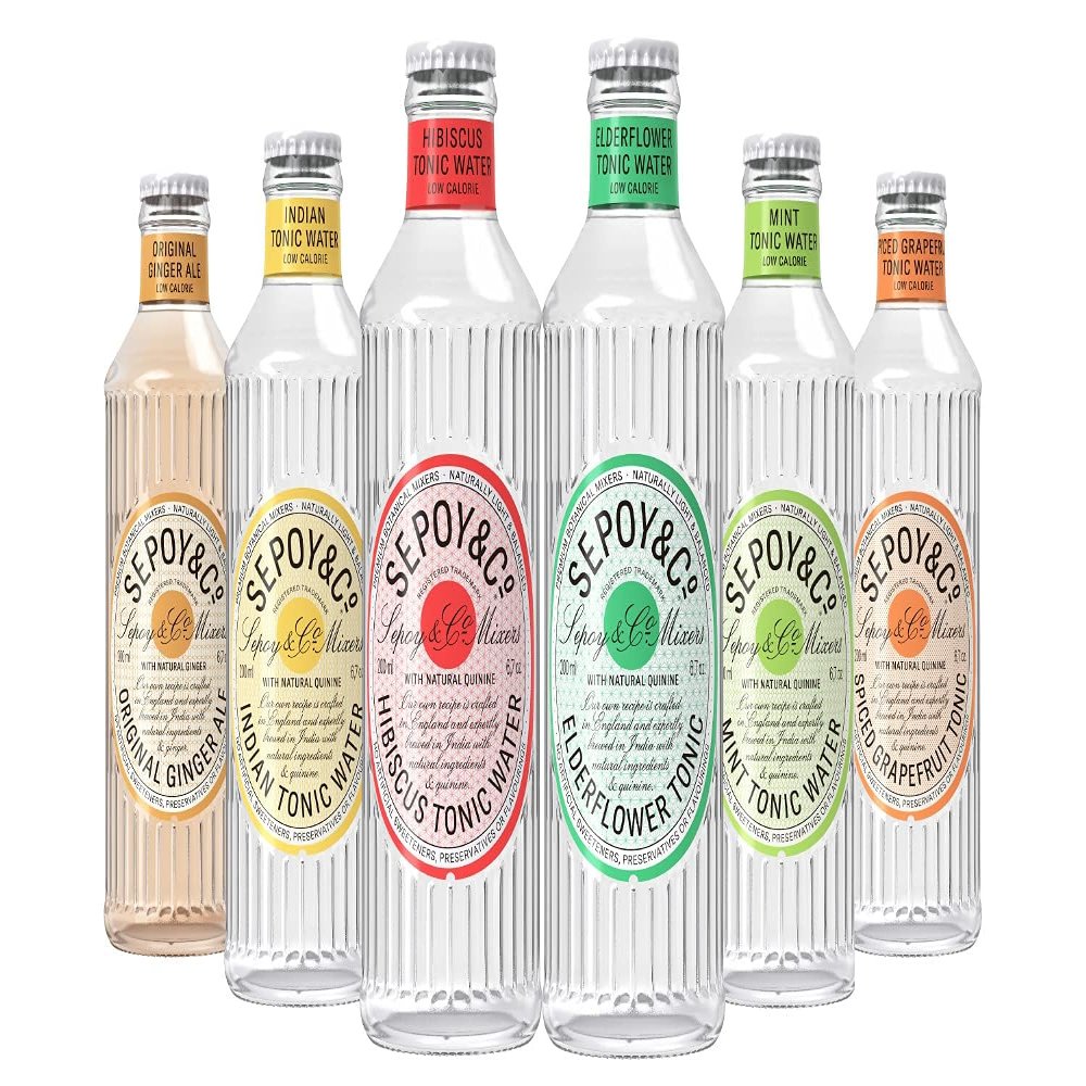 Sepoy & Co. Mixed Case (Pack of 12 X 200ml) | Low Calorie | Assorted Lemonades | 100% Natural Ingredients | Premium Cocktail Mixers | Flavoured & Aerated Drink