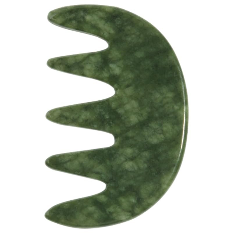 Healeved Jade Massage Comb Wide Tooth Scalp Massager Tool Natural Stone Comb for Relaxation and Family Care