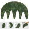 Healeved Jade Massage Comb Wide Tooth Scalp Massager Tool Natural Stone Comb for Relaxation and Family Care view 3