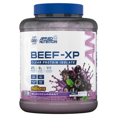 Applied Nutrition Clear Hydrolysed Beef Protein Isolate Powder, Fruit Juice Style, Dairy Free, Lactose Free, Zero Sugar, Low Fat, 1.8kg - 60 Servings (Blackcurrant Millions)