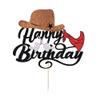 Dxsdgetue Cowboy Happy Birthday Cake Topper shiny cowboy happy birthday cake topper for boys girls cowboy themed birthday decorations view 4