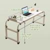 Bedtable, Overbed Table with Wheels, Over The Bed Table, Over The Bed Desk King Size, Rolling Desk Over Bed Adjustable Height, King Beds Rolling Medical Bed Desk, for Hospital and Home (Colo view 2