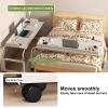 Bedtable, Overbed Table with Wheels, Over The Bed Table, Over The Bed Desk King Size, Rolling Desk Over Bed Adjustable Height, King Beds Rolling Medical Bed Desk, for Hospital and Home (Colo view 3
