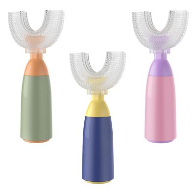 3 Pack Kids U-Shaped Toothbrush, Food Grade Soft Silicone Brush Head Toddler Toothbrush, 360 Whole Mouth Manual Training Tooth Brush for Toddlers and Children 2-12 Years Old