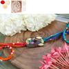 Ghasitaram Gifts Jaiccha Rakhi for Brother Rakhis Online ST24-037- Metal Mosaic Premium Rakhi with 200 GMS of Kaju katli view 1