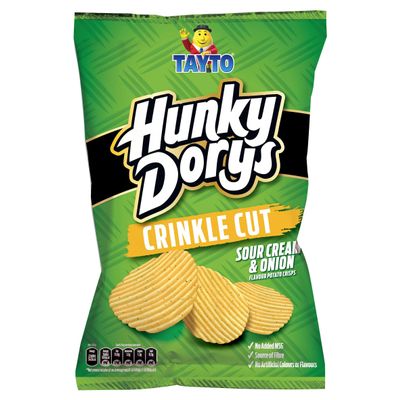 Tayto Hunky Dorys Crinkle Cut Sour Cream & Onion Flavour Potato Crisps 135g