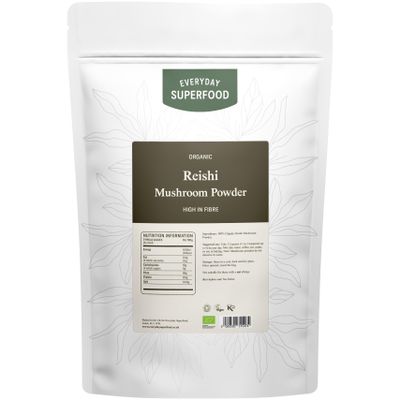 Everyday Superfood Organic Reishi Mushroom Powder 190g, Ideal for Coffee and Tea and Mushroom Blends