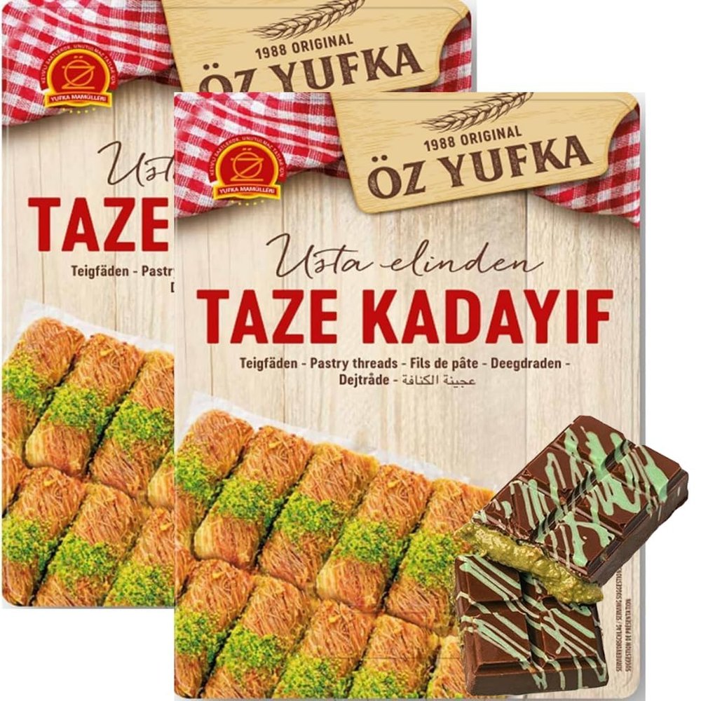 2 PACKS x YAYLA Fresh Kadayif Kadaifi Pastry Threads Fresh Kadayif Turkish style dessert Kataifi Dubai Chocolate 500 Gram By Pufai Grocery [ Fresh Guarantee]