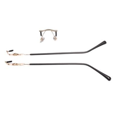 EQQHJL Spectacle arms replacement Vintage Glasses replacement temple legs*Eyewear Leg,1 Pair Metal Eyeglass Temples Nose Bridge Replacement Kit 1-Hole Rimless Glasses Repair Parts K