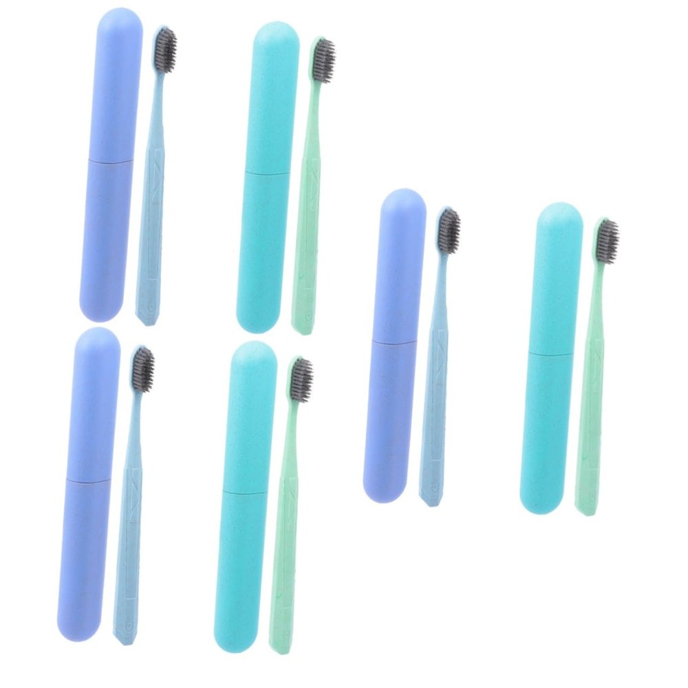 Beaupretty 6pcs Ultra Toothbrush Long Handle Toothbrush Box for Tooth Cleaning Tool for Travel Home Use Gums Care Oral Hygiene