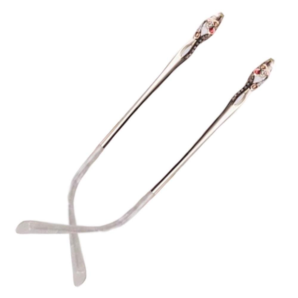 EQQHJL Spectacle arms replacement Vintage Glasses replacement temple legs*Eyewear Leg,1 Pair Women White Replacement Temples Arms Metal Rimless Eyeglass Accessories