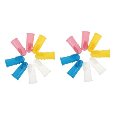 Beaupretty 8pcs Silicone Finger Toothbrush Boy Girl Boy Girl Teeth Clean Tool and Oral Care for Home Use Random Color