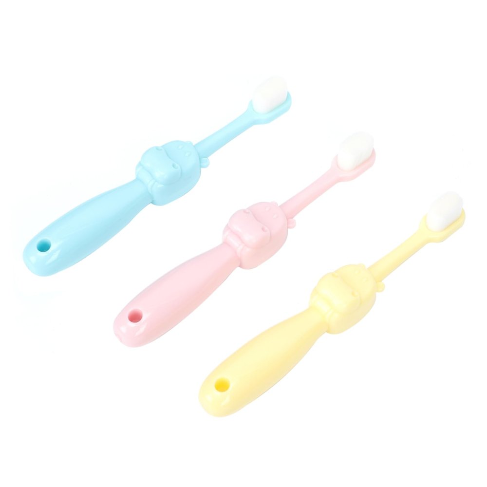 Beaupretty 3pcs Cartoon Hippopotamus Toothbrush Soft Bristle Toothbrush for Boys and Girls Set for Boy Girl Deep Clean for Toddlers Cartoon Bristle Brush for Daily Use