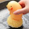Uitseld Scrub Brush for Dishes,Duck Shape Washing Ball - Washing Brush for Kitchen and Household, Kitchen Scrub Brush for Cleaning Dish Pot Sink Stove view 4