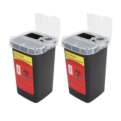 2pcs Blade Disposal Container Case Openable Cover Waste Blades Storage Box for Barber Shop