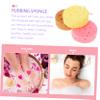TOGEVAL 3pcs Bath Exfoliating Sponge Set with Honeycomb Foam Texture Back Scrubber and Skin Cleaning Shower Sponges for Adults and Children for Daily Bath view 2