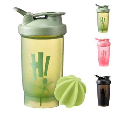 KANGSIT Protein Shaker Bottle with Mixing Ball, BPA- and DEHP-free, Leakproof Flip On Lid- Protein & Supplement Shaker Bottle 700ml (Green)