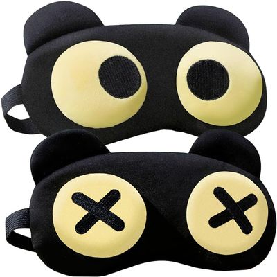 2PCS Cute Eye Mask for Sleeping - Soft Lightweight Eye Cover with Adjustable Strap, Funny Sleep Mask, Eyeshade Covers, Sleeping Mask for Kids Women Men Travel Nap Blindfold Game