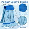 10 Pack - Large Microfiber Tube Mop 400GSM - Heavy Duty Industrial Wet Mop Head Refill,Commercial, Thick Fiber, Replacement Heads, Extra Absorbent view 2