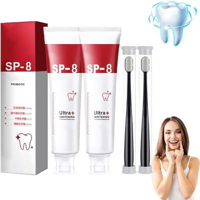 Sp8 Prototypical Teeth Whitener - 2 x 100g (15cm) Fresh Breath Probiotic Toothpaste