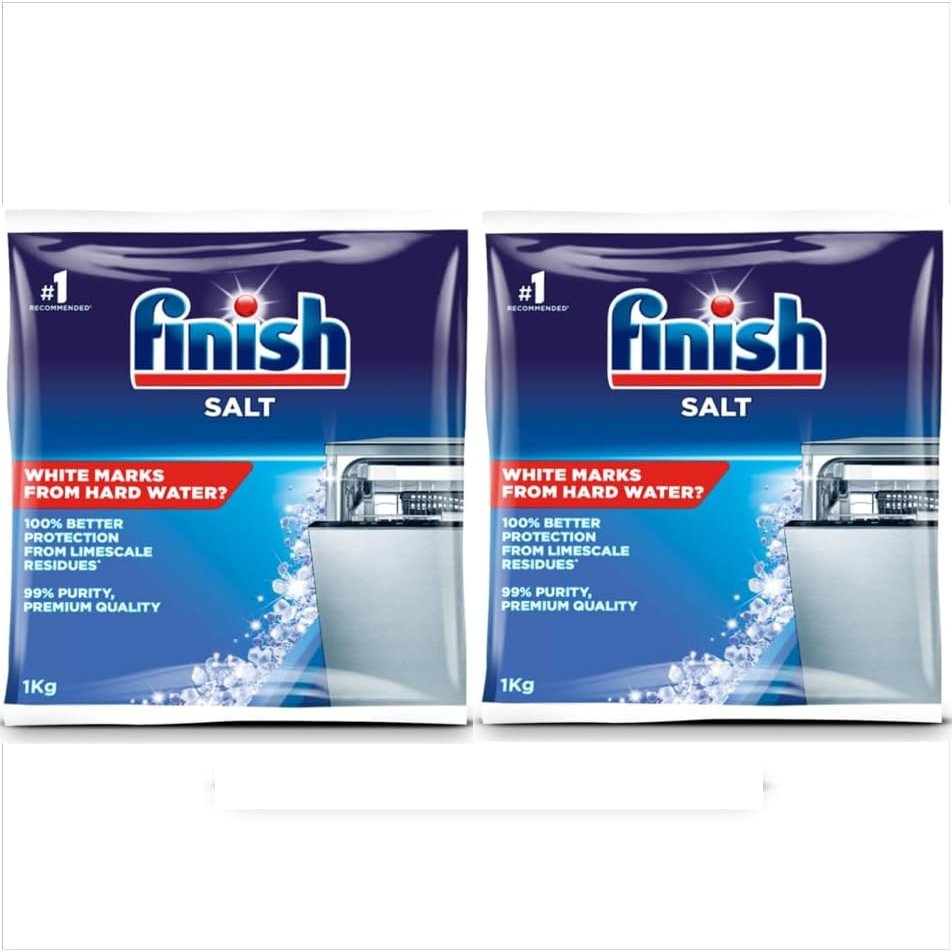 Finish Dishwasher Salt, 2kg, Prevents Limescale Build Up, Effective against Hard Water (2 X 1kg)