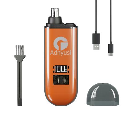 Adnyusi-2026 Professional Painless Nose Hair Trimmer, Unisex, USP Charging Digital Display, Double-Edged Blade That Does Not Harm The Nasal Cavity, Easy to Clean, Portable and Lightweight Design