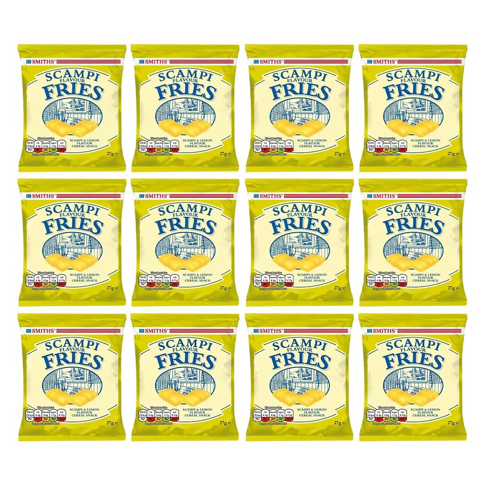 Concept4u Scampi Fries Zesty Scampi & Lemon and Crunchy Bacon Flavoured Fries Light Snacks Ideal for All Types of Drinks