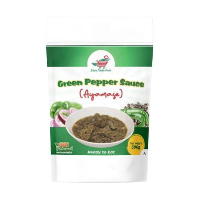 Ayamase Sauce | Chilli Sauce | Ofada Sauce Green Pepper Sauce | Ready to Eat | Serves 5-6 portions | West African Meal | 100% Natural