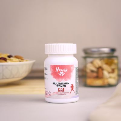 Yours Multivitamin Women, Premium Multivitamin, Vitamin D3, Vitamin A, C, Iron and Biotin. with Essential Nutrients and Minerals. Boosts Immunity and Energy. Support Hair and Nails Growth.