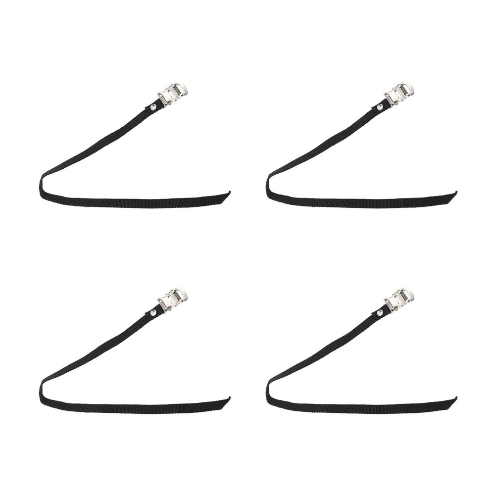 2 Pairs Bikes Pedal Straps Nylon Adjustable Metal Toe Clip 50cm Length Bicycle Pedal Toe Straps