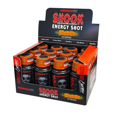 Murdered Out Shook Energy Shot High Stim Pre Workout Orange 12x60ml