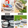 16L Collapsible Dish Basin Plastic Laundry Basket - Portable Foldable Tub/Basin/Bucket with Sturdy Handle for Washing Dishes, Camping - Gray view 4