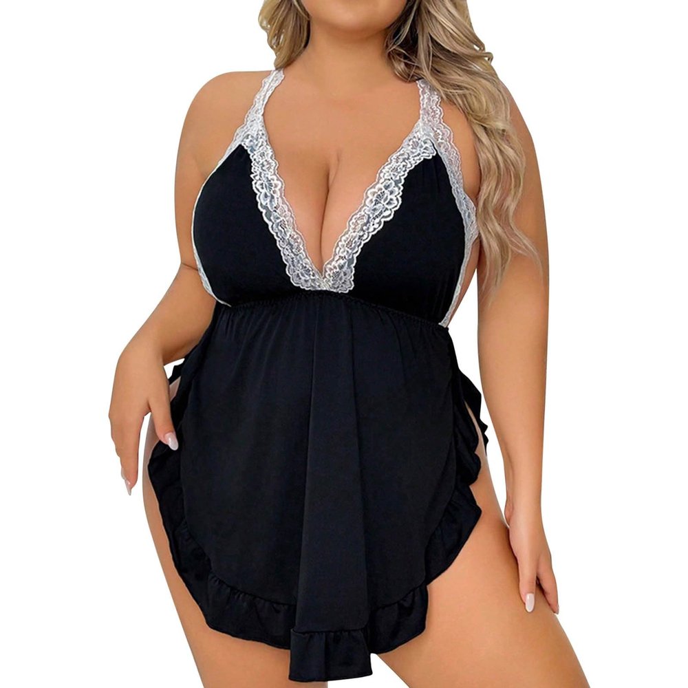 MOVAWAKY Anime French Maid Dress,Maid Costume Outfit Set Cute Lolita French Maid Costumes Sexy Costumes Women UK Anime Cosplay Lolita Fancy Dress Ladies Female Naughty Lace French Maid Costume