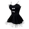 MOVAWAKY Maid Dress,Women's French Maid Outfit Cosplay Costume Maid Uniform Full Set French Maid Fancy Dress Lolita French Maid Apron Fancy Dress Bodysuit for Valentines Sleepwear Nightwear view 1