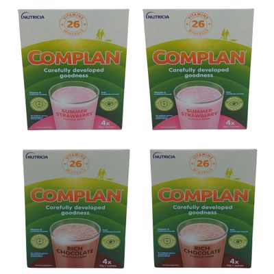 Dash House Nutritional Drinks Bundle Consisting of 2 Multi-Packs of Complan Strawberry and Chocolate Flavoured Mix at Home Powders - 16 x 55g Sachets.
