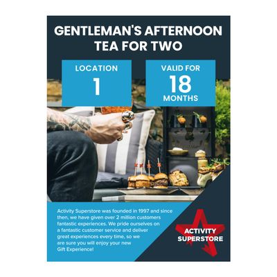 Activity Superstore Gentleman's Afternoon Tea for Two