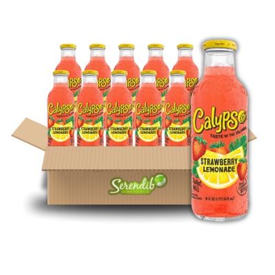 Calypso Lemonade | Island-Inspired Flavors with Real Lemon | (Pack of 12, Strawberry Lemonade)
