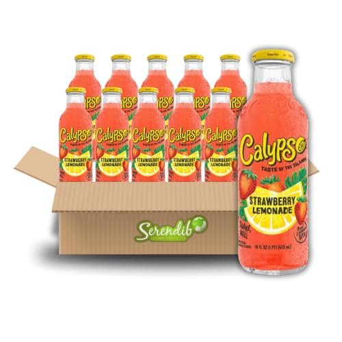 Calypso Lemonade | Island-Inspired Flavors with Real Lemon | (Pack of 12, Strawberry Lemonade)