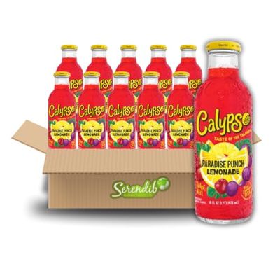 Calypso Lemonade | Island-Inspired Flavors with Real Lemon | (Pack of 12, Paradise Punch Lemonade)