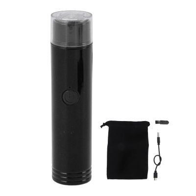 Mini Electric Beard Clipper Portable USB Rechargeable Trimmer for Daily Use and Travel, Stainless Steel Trimming Head (Black)