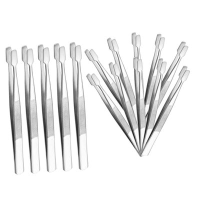 AUTSUPPL 15pcs Stainless Steel False Eyelash Tweezers and Flat Head Stamp Tweezers Set for Precise Crafting, Jewelry, and Philately Use in Beauty and Applications