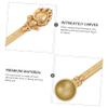 BIUDECO Brass Tibetan Ritual Spoon for Offering Oblations and Taking Out Ash, Intricately Carved Ethnic Antique Style Ghee Spoon Suitable for Religious Ceremonies and Home Use view 2