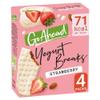 Go Ahead Strawberry Fruit Yogurt Breaks Snack Bars 4 Pack Multipack 4 x 35.5g, Crispy yogurty fruity deliciousness, 71 Kcal per slice, Source of Fibre, No artificial colours or flavours view 4
