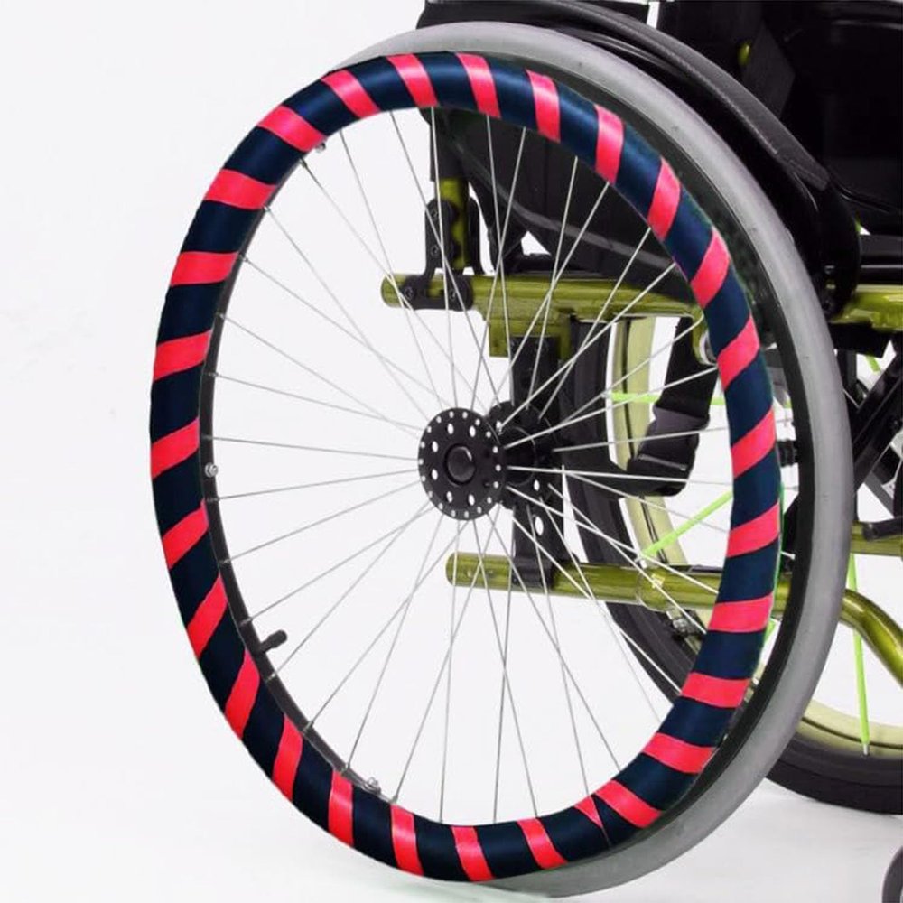 005,24in, Silicone Wheelchair Push Rim Covers,Non-Slip Wear-Resistant Hand Push Cover, Wheelchair Handrim Covers,Wheelchair Rear Wheel Cover for Improve Grip And Traction