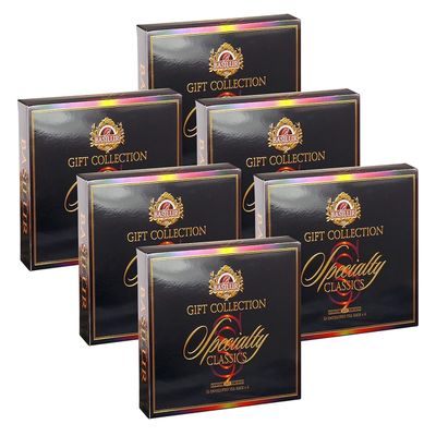 60 Pc Specialty Classics Gift Box | Non GMO | English Breakfast | English Afternoon | Ceylon Orange Pekoe | Darjeeling Tea | Earl Grey | Sencha Green | 360 Sachets total (6 PACK) - P