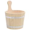 Bulliing Sauna Bucket and Ladle Set Solid Wood Pine,Sauna Wooden Bucket and Ladle Set Sauna Water Bucket Wood Ladle Kit Barrel Set Sauna Steam Water Accessories view 2