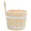 Bulliing Sauna Bucket and Ladle Set Solid Wood Pine,Sauna Wooden Bucket and Ladle Set Sauna Water Bucket Wood Ladle Kit Barrel Set Sauna Steam Water Accessories view 4