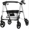 Folding 4 Wheels Elderly Walker Trolley with Seat,Bariatric Rollator,Lockable Brakes,Adjustable Height Transport Rest Chair Shopping Sharing view 1