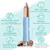 2-in-1 Portable Rechargeable Painless Eyebrow Trimmer & Facial Hair Remover, removes Eyebrow, face, Lips and Body Hair for Women. 18K Gold Plated Hypoallergenic Heads, 360 LED Light for Hair Removal view 2